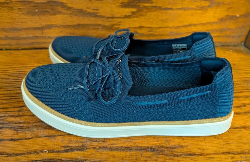 Skechers Air-Cooled Memory Foam Coastal Drive Women's 9.5 Boat Shoes Navy